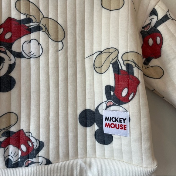 Disney Baby Mickey Mouse Quilted Cream Sweatshirt Pullover Toddler 18M Baby Boy - Picture 4 of 7